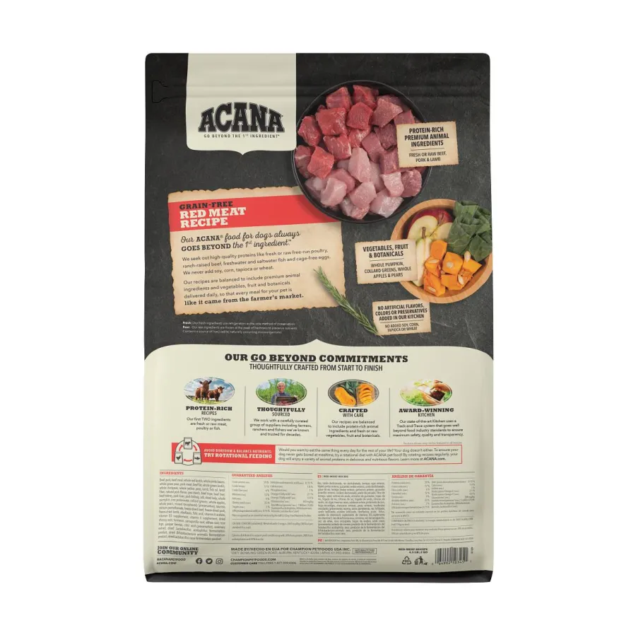 Hot ACANA Red Meat Grain-Free Dry Dog Food, 4.5-lb