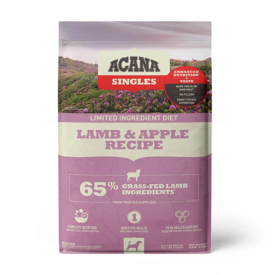 Store ACANA Singles Limited Ingredient Lamb & Apple Grain-Free Dry Dog Food, 13-lb