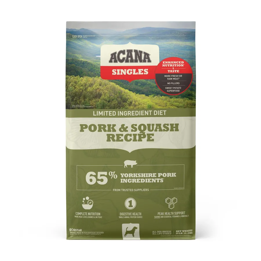 Outlet ACANA Singles Limited Ingredient Pork & Squash Grain-Free Dry Dog Food, 22.5-lb