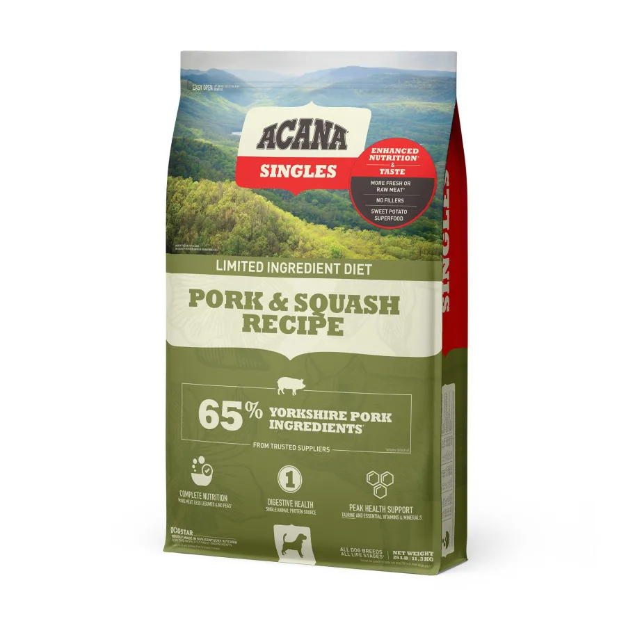 Outlet ACANA Singles Limited Ingredient Pork & Squash Grain-Free Dry Dog Food, 22.5-lb
