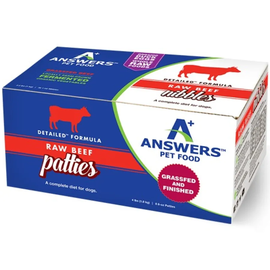 Best Answers Detailed Formula Raw Beef Frozen Dog Food, Patties, 4-lb