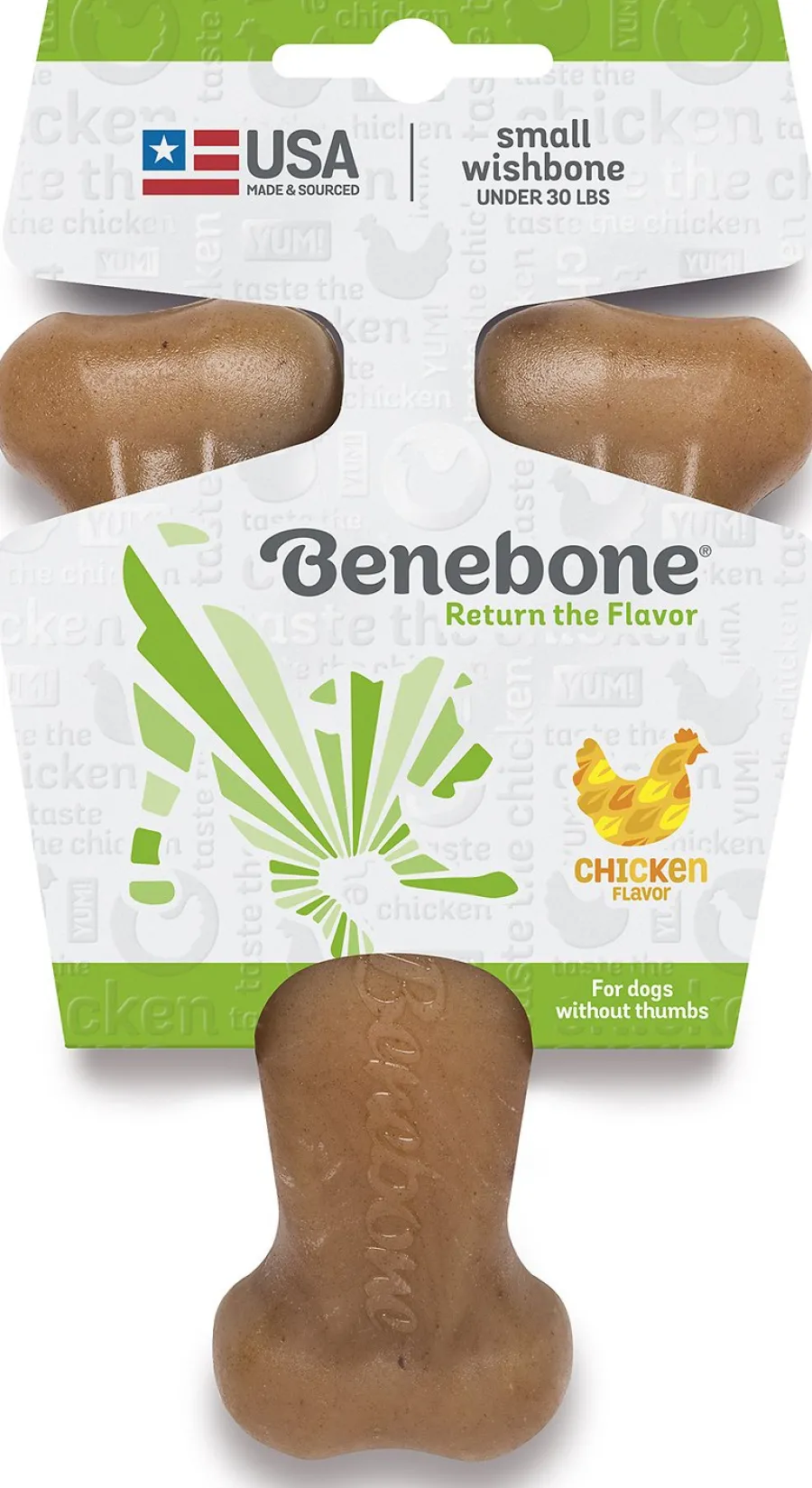 Sale Benebone Rotisserie Chicken Flavored Wishbone Dog Chew Toy, Small