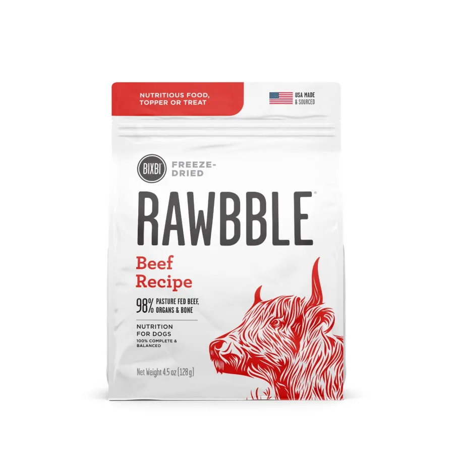 Cheap BIXBI Pet BIXBI RAWBBLE Beef Recipe Freeze-Dried Dog Food, 4.5-oz