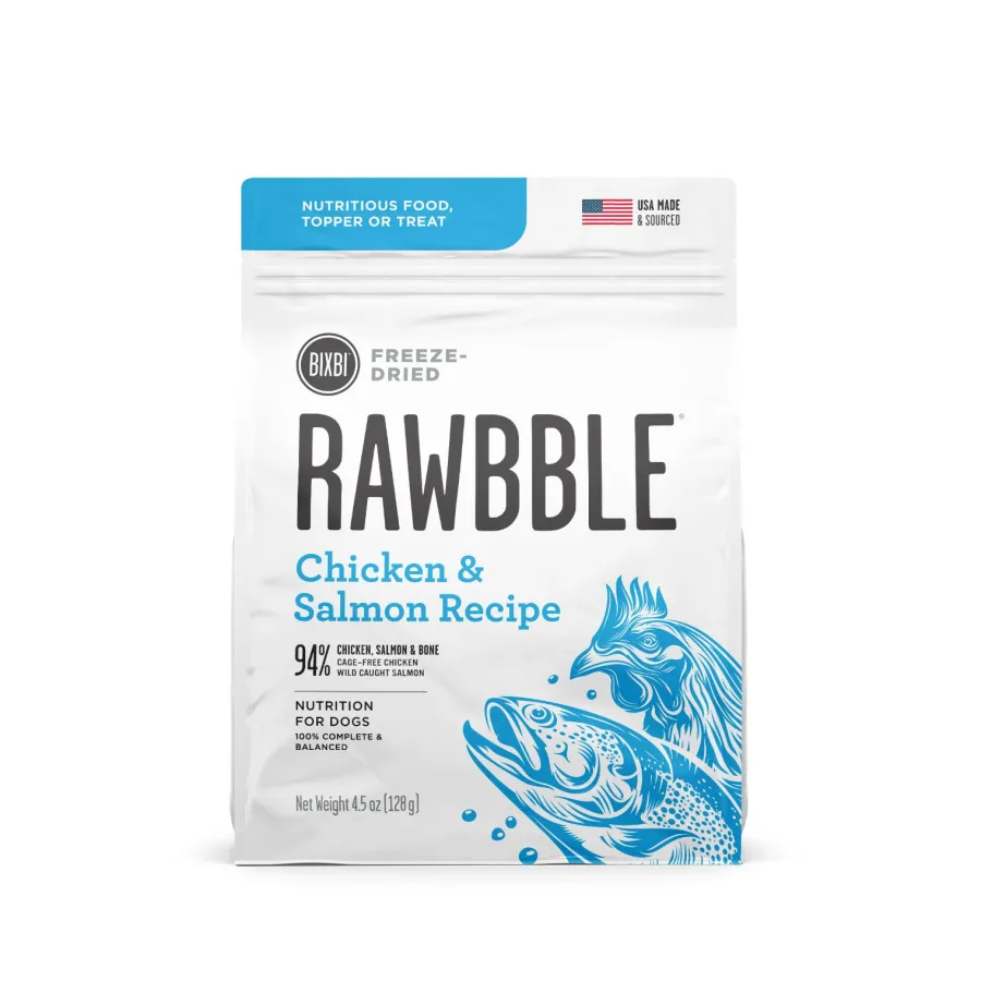 Flash Sale BIXBI Pet BIXBI RAWBBLE Chicken & Salmon Recipe Freeze-Dried Dog Food, 4.5-oz