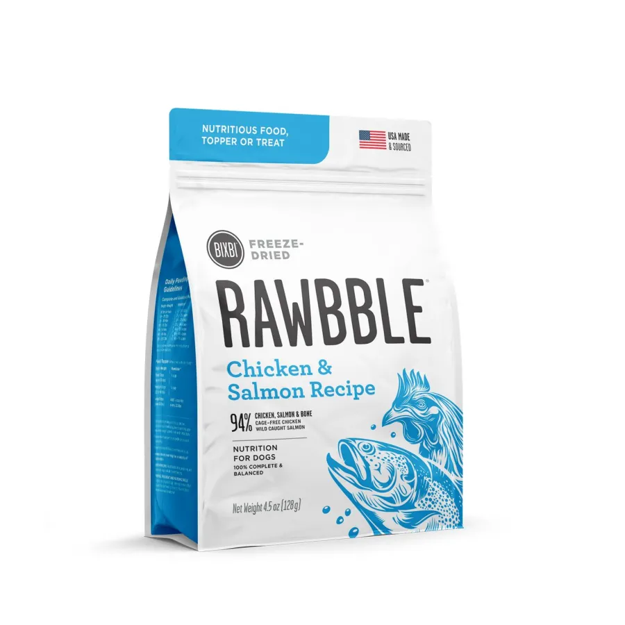 Flash Sale BIXBI Pet BIXBI RAWBBLE Chicken & Salmon Recipe Freeze-Dried Dog Food, 4.5-oz