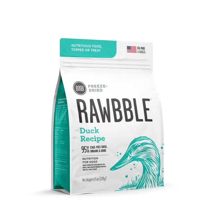 Flash Sale BIXBI Pet BIXBI RAWBBLE Duck Recipe Freeze-Dried Dog Food, 4.5-oz