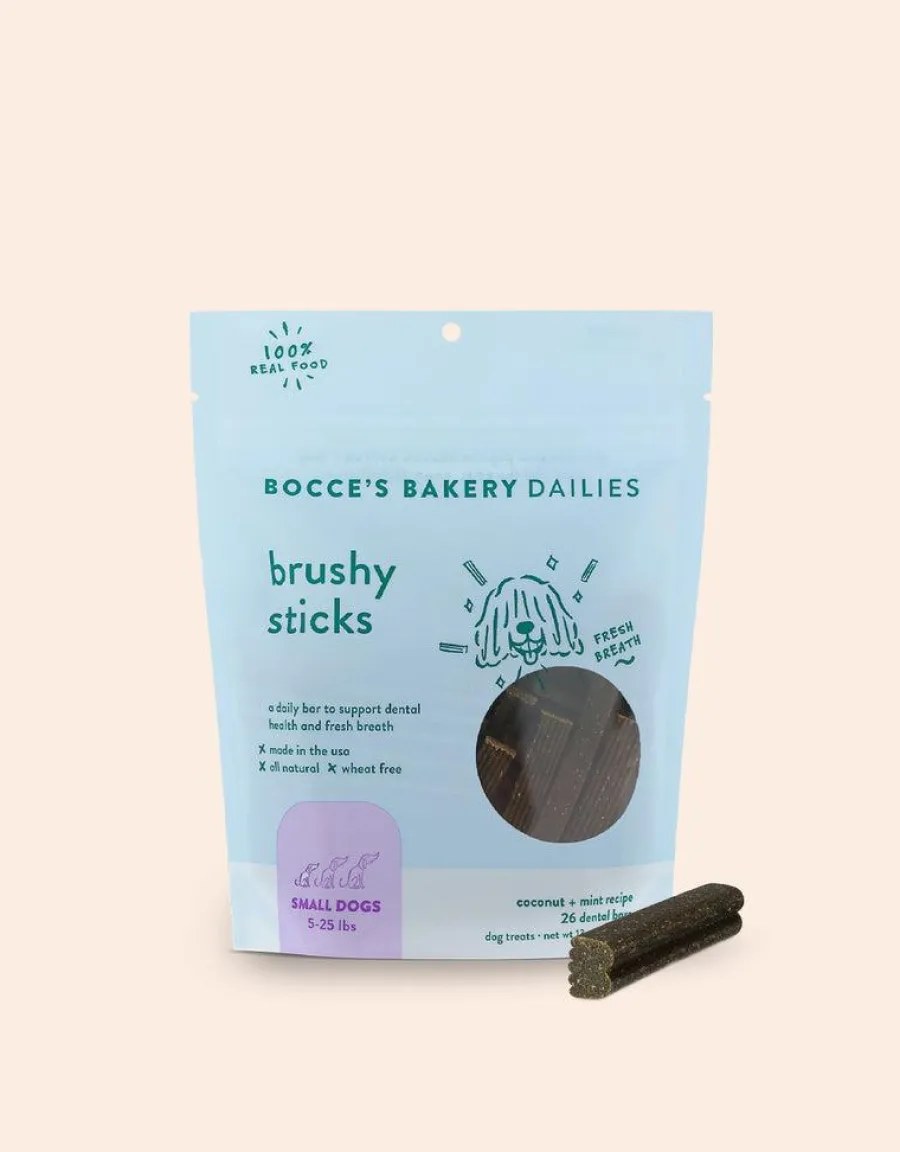 Outlet Bocce's Bakery Dailies Brushy Sticks Treats for Small Dogs, 13-oz
