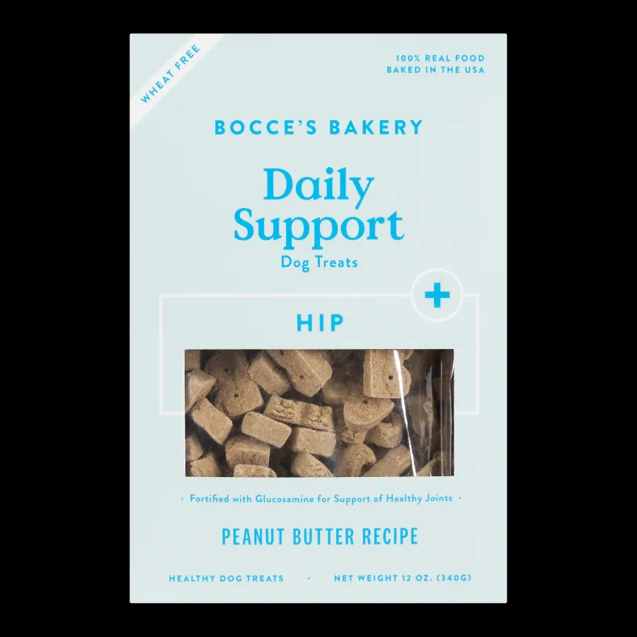 Best Bocce's Bakery Bocce’s Bakery Daily Support Hip Aid Peanut Butter Dog Treat, 12-oz