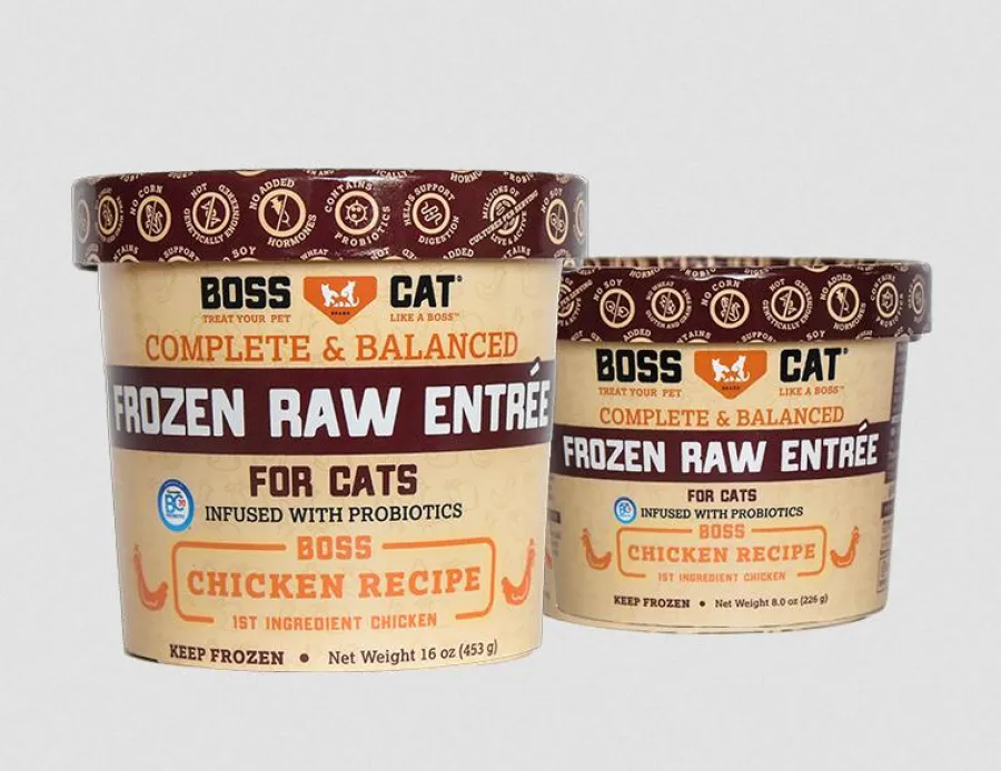 Sale Boss Dog Boss Cat Complete & Balanced Raw Entree Chicken Frozen Cat Food, 8-oz