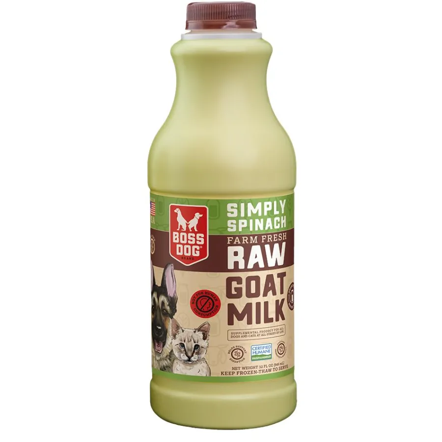 Best Boss Dog Farm Fresh Raw Goat Milk Simply Spinach for Dogs & Cats, 32-oz