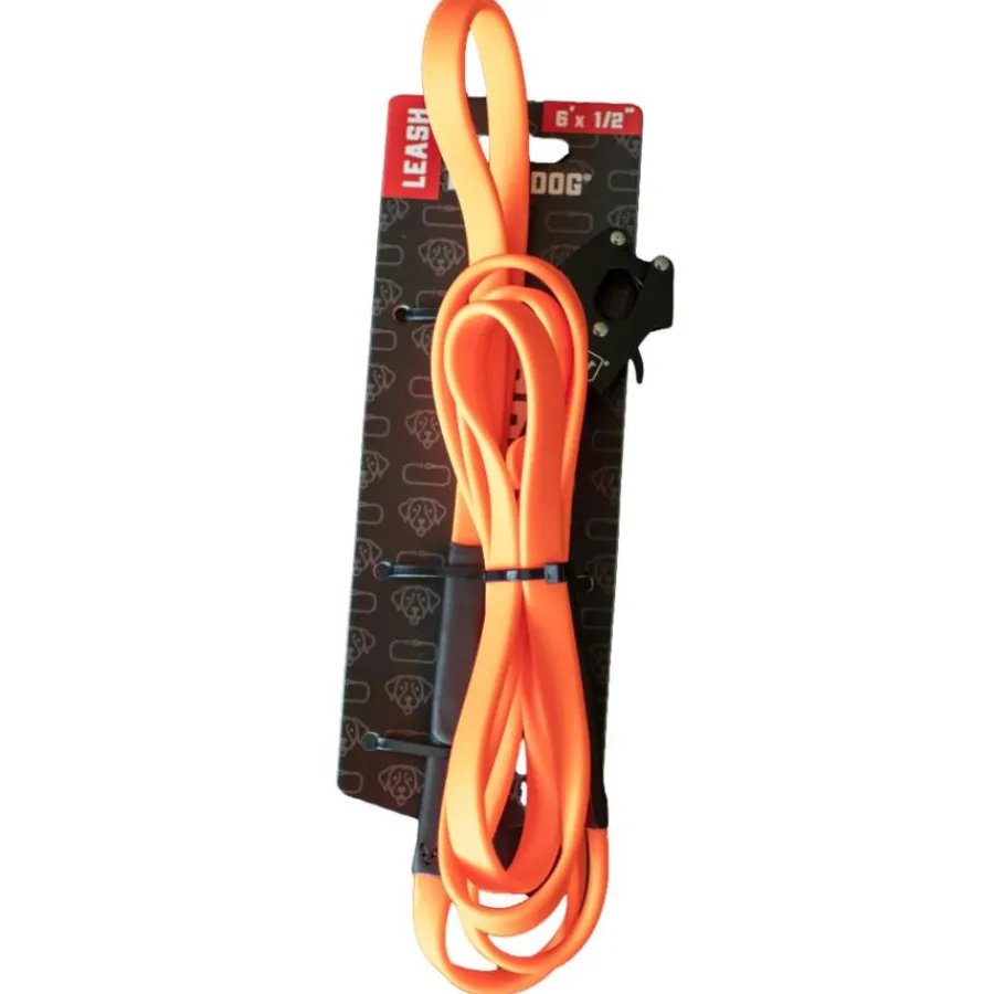 Store Boss Dog Tactical TPU Tracking Dog Leash, Hunter Orange, 0.5-in x 6-ft