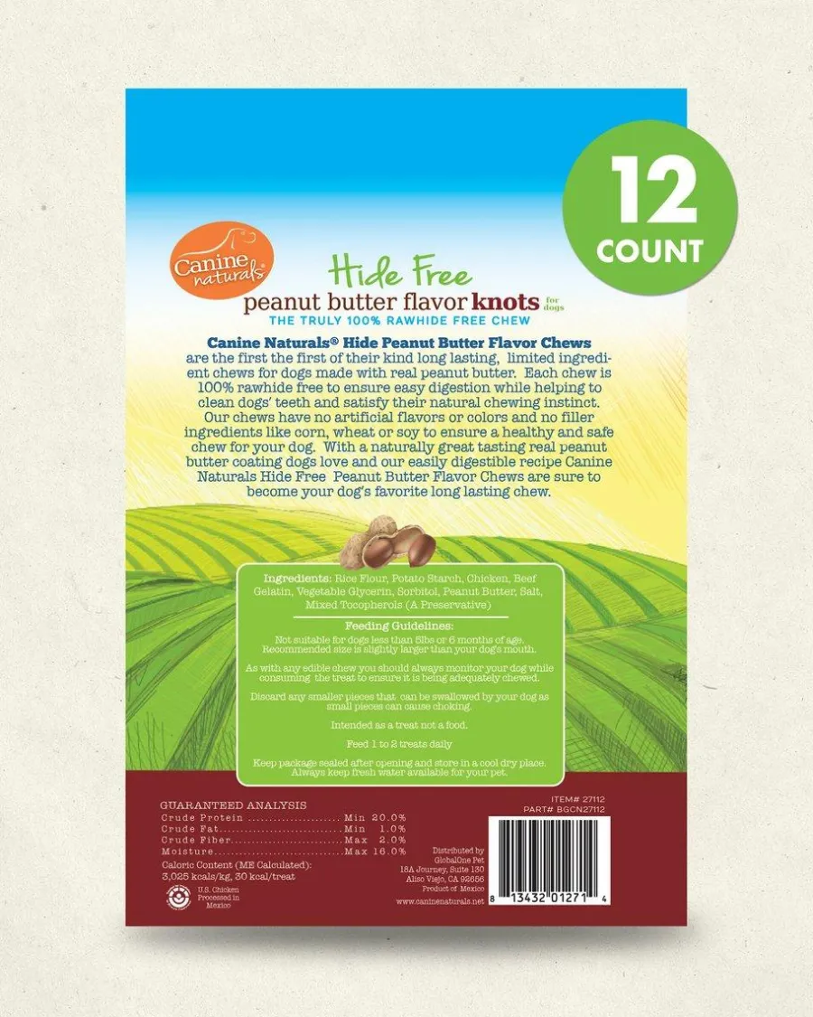 Flash Sale Canine Naturals Hide Free Peanut Butter Mini Knots Dog Treats, 12-count