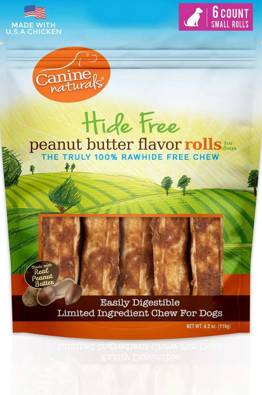Best Sale Canine Naturals Peanut Butter Roll Dog Treats, Small, 6-pk