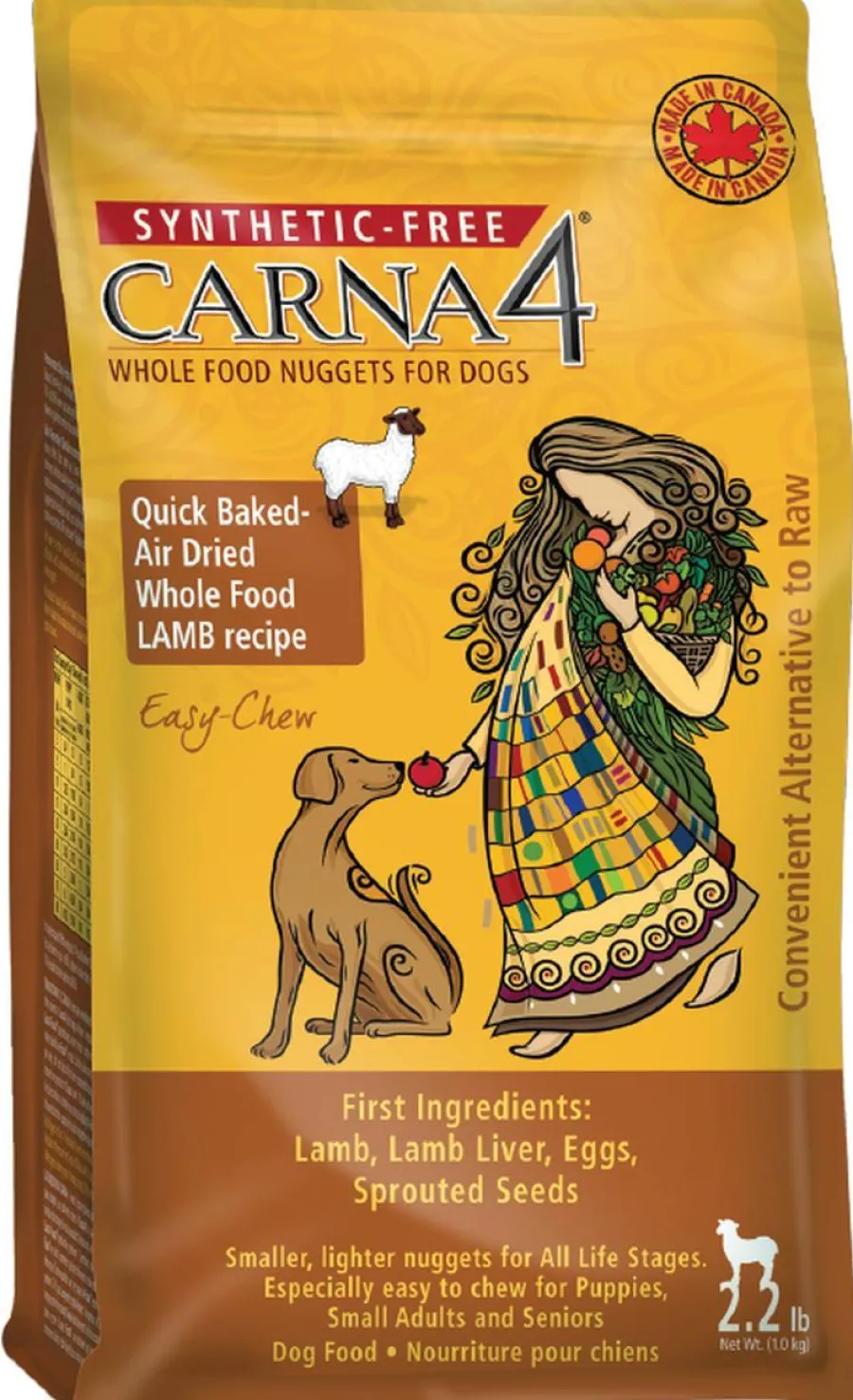 Store Carna4 Easy-Chew Quick Baked Lamb Air-Dried Dog Food, 2.2-lb