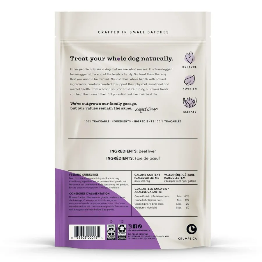 Flash Sale Crumps ' Naturals Beef Liver Bites Dog Treats, 155-gram
