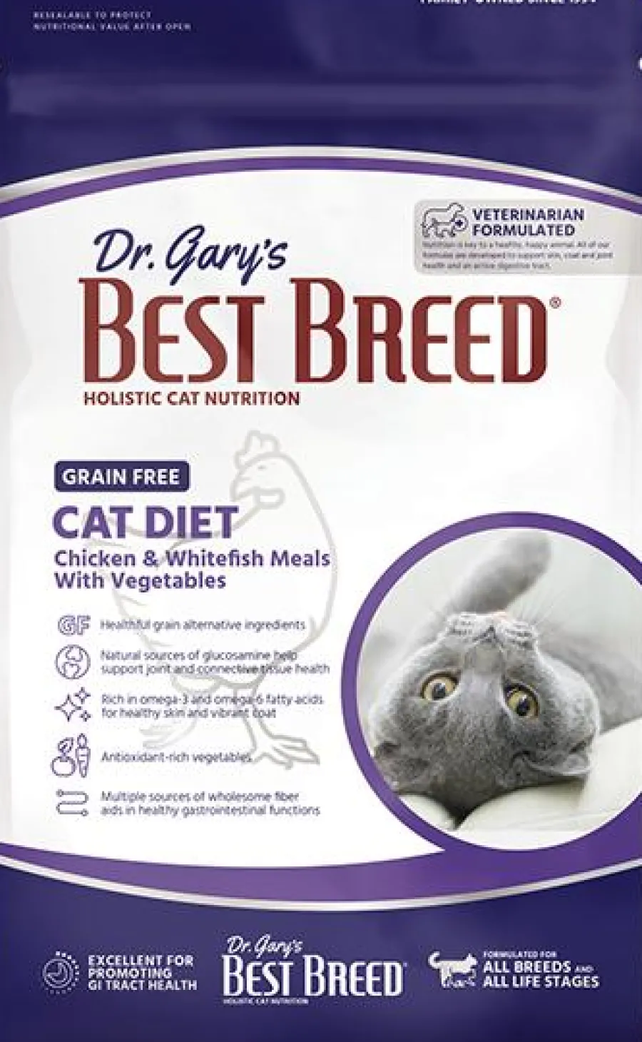 Best Dr. Gary's Best Bre… Dr. Gary's Best Breed Cat Diet Grain-Free Dry Cat Food, 4-lb