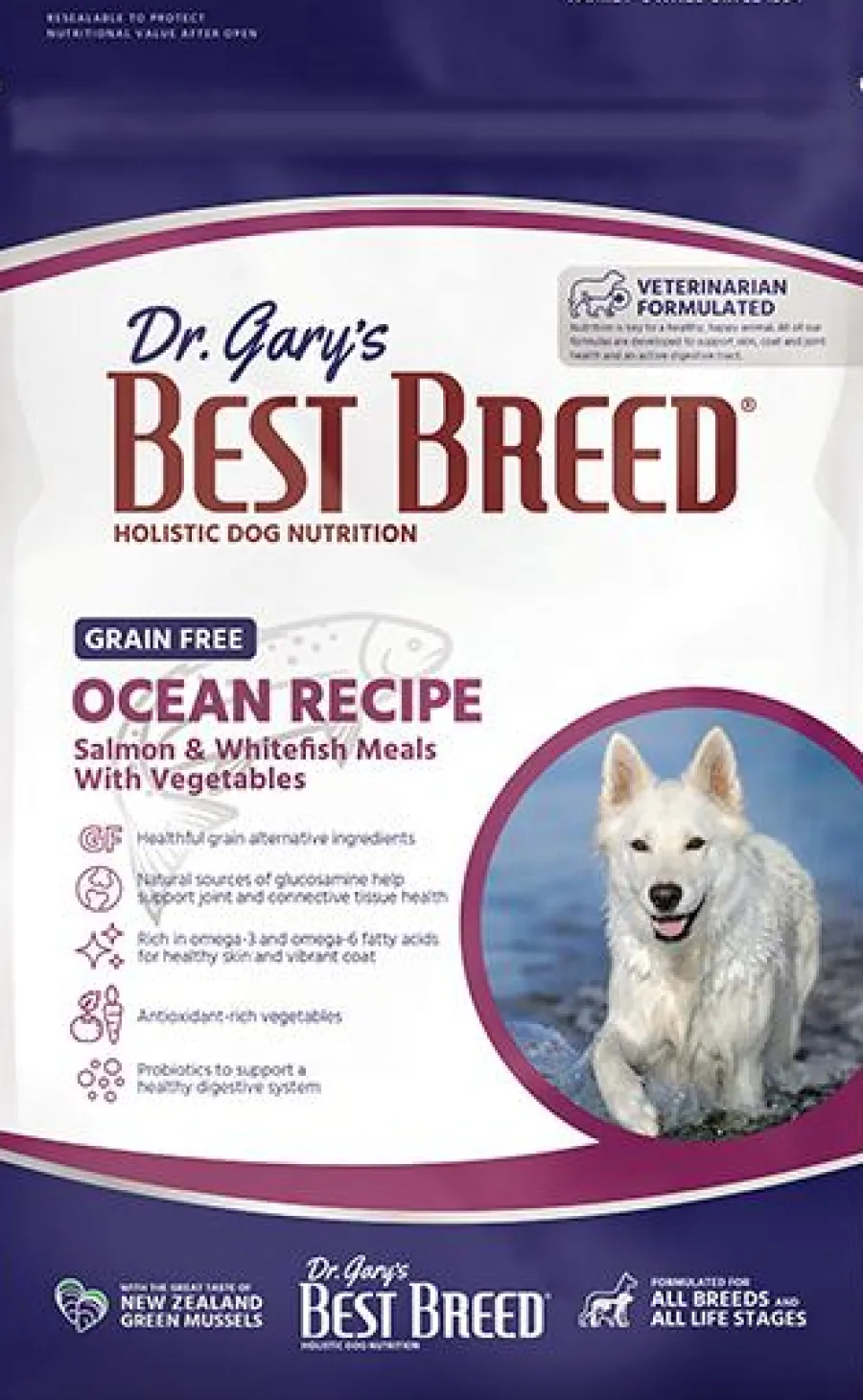 Fashion Dr. Gary's Best Bre… Dr. Gary's Best Breed Dog Ocean Recipe Grain-Free Dry Dog Food, 13-lb