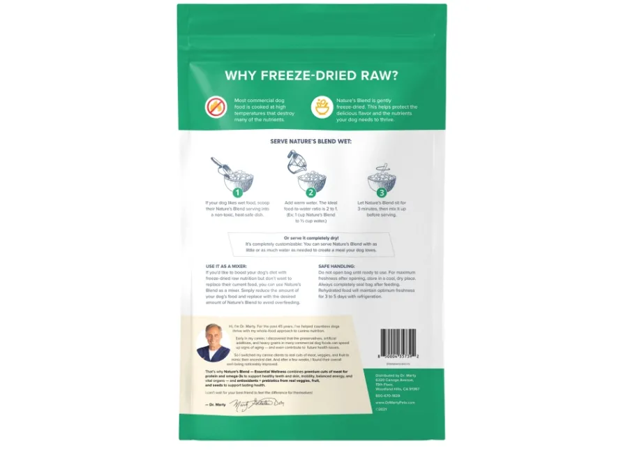 Sale Dr. Marty Nature's Blend Essential Wellness Freeze-Dried Dog Food, 48-oz
