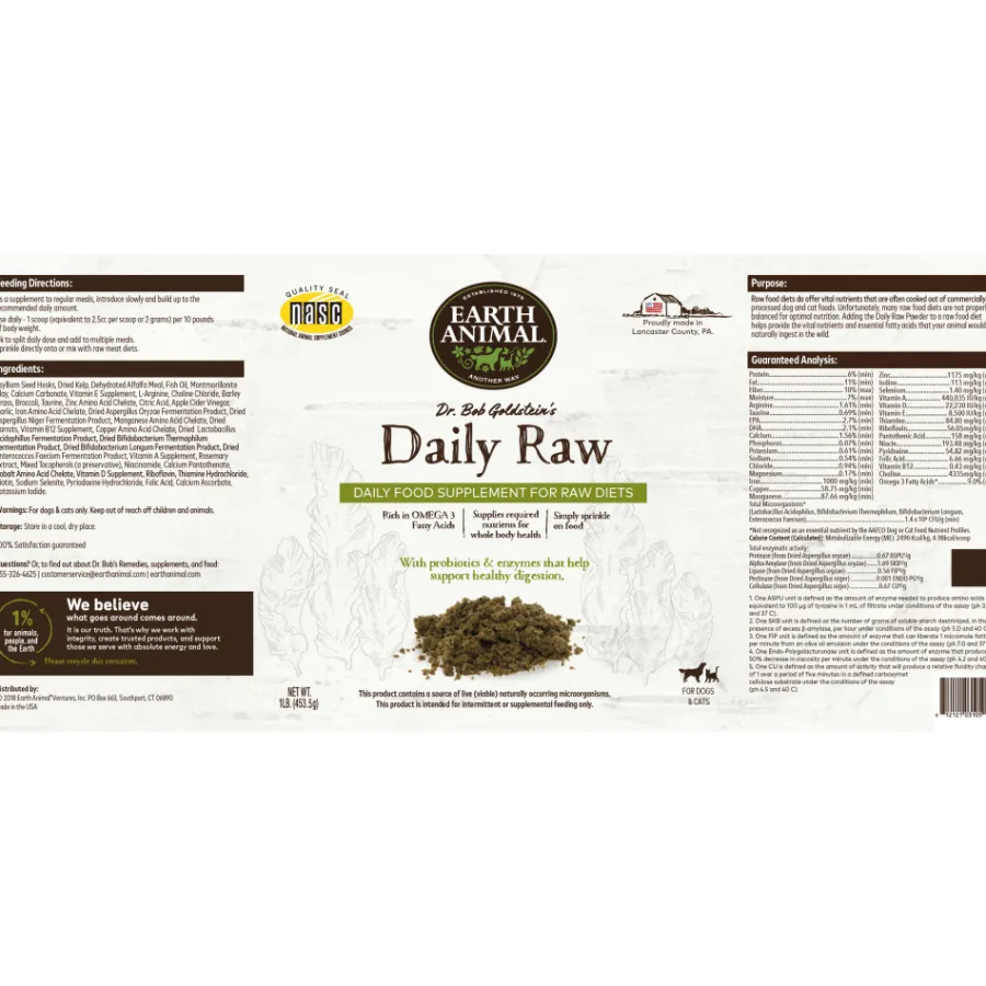 Best Sale Earth Animal Daily Raw Food Nutritional Supplement for Dogs, 1-lb