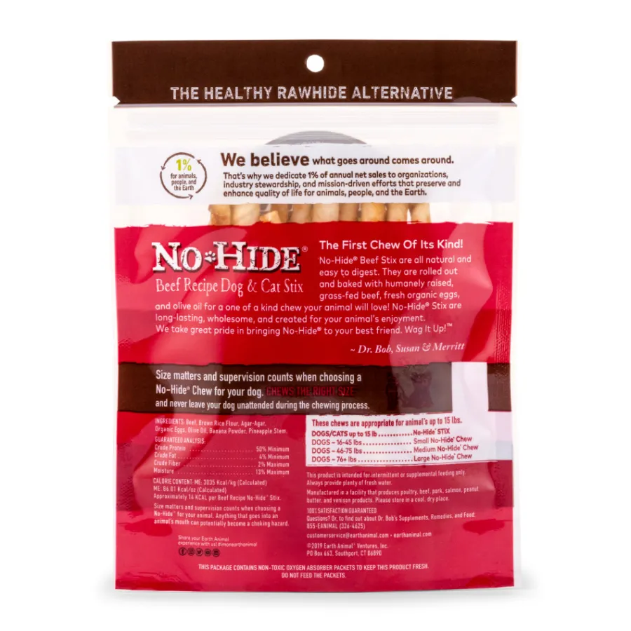 Cheap Earth Animal No-Hide Beef Stix Chew Dog Treat, 10-pk