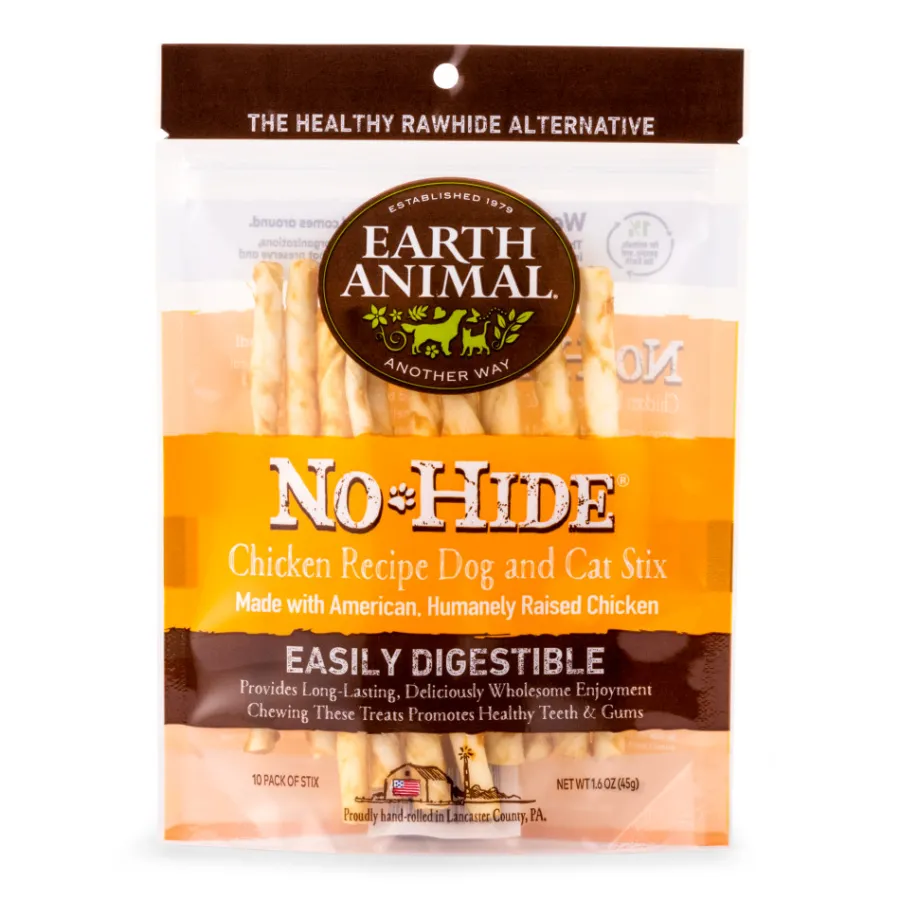 Hot Earth Animal No-Hide Chicken Stix Chew Dog Treat, 10-pk