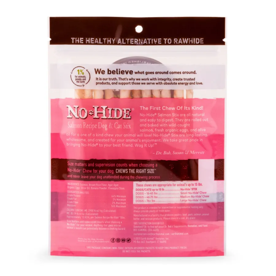 Store Earth Animal No-Hide Salmon Stix Chew Dog Treat, 10-pk