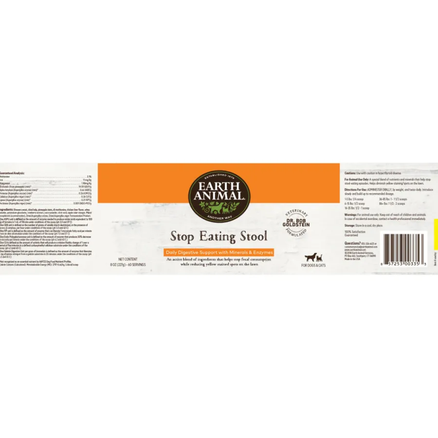 Sale Earth Animal Stop Eating Stool Nutritional Supplement, 8-oz