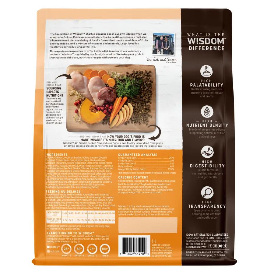 Fashion Earth Animal Wisdom Chicken Air-Dried Dog Food, 2-lb