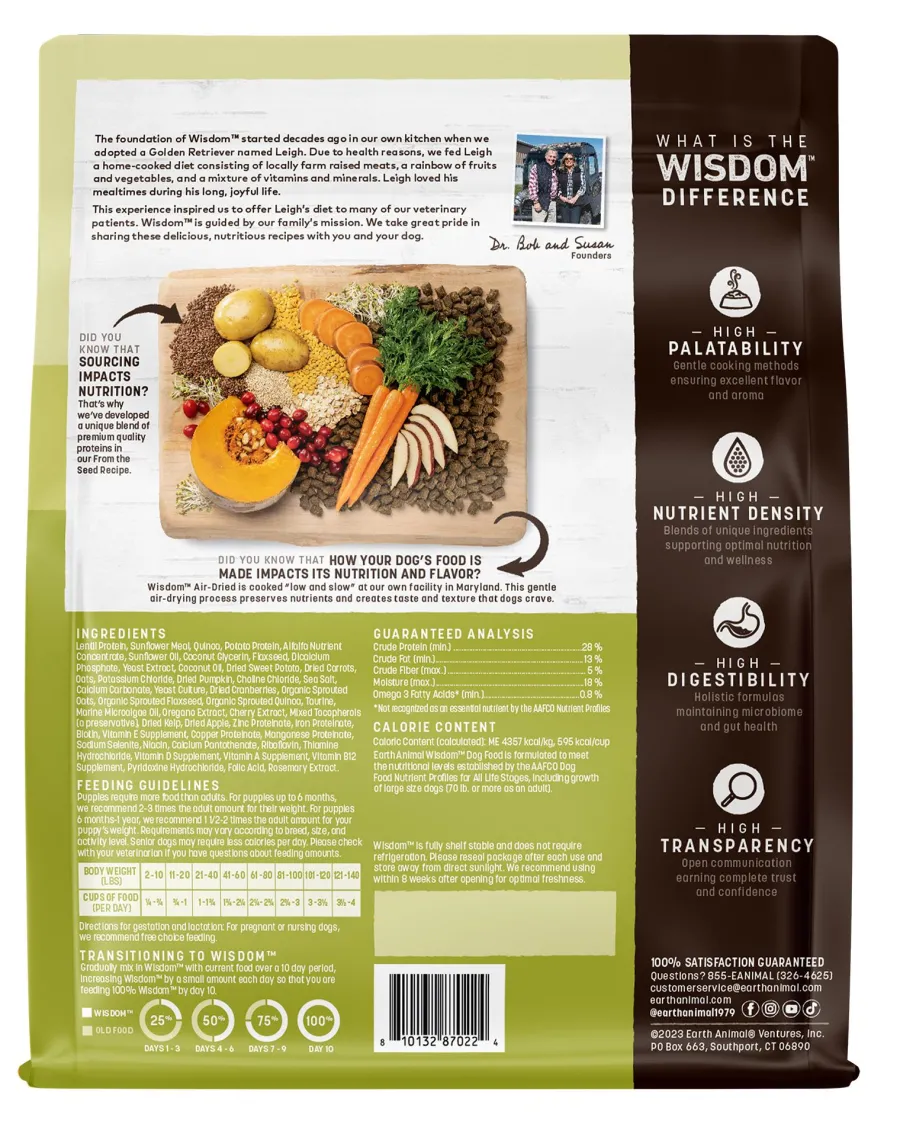 Store Earth Animal Wisdom From The Seed Air-Dried Dog Food, 2-lb