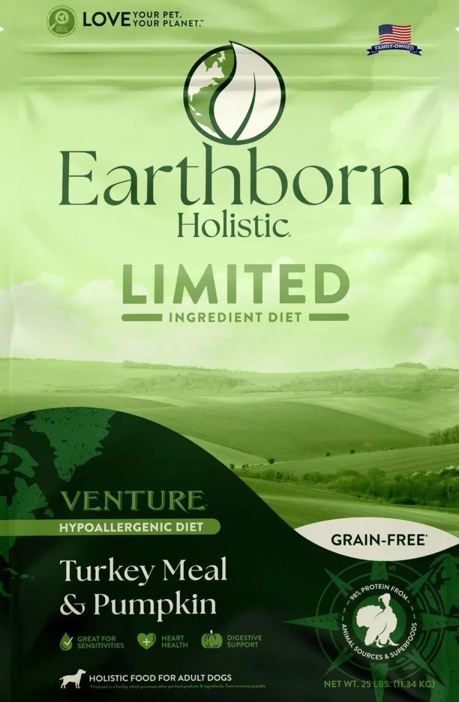 Online Earthborn Holistic Venture Limited Ingredient Turkey Meal & Pumpkin Grain-Free Dry Dog Food, 4-lb