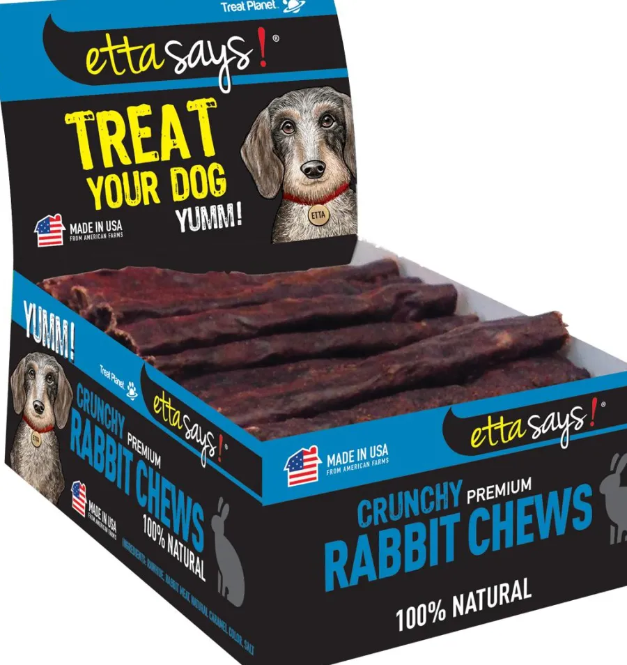 Outlet Etta Says! Premium Crunchy Rabbit Chews Dog Treats, 4.5-in. 1-count