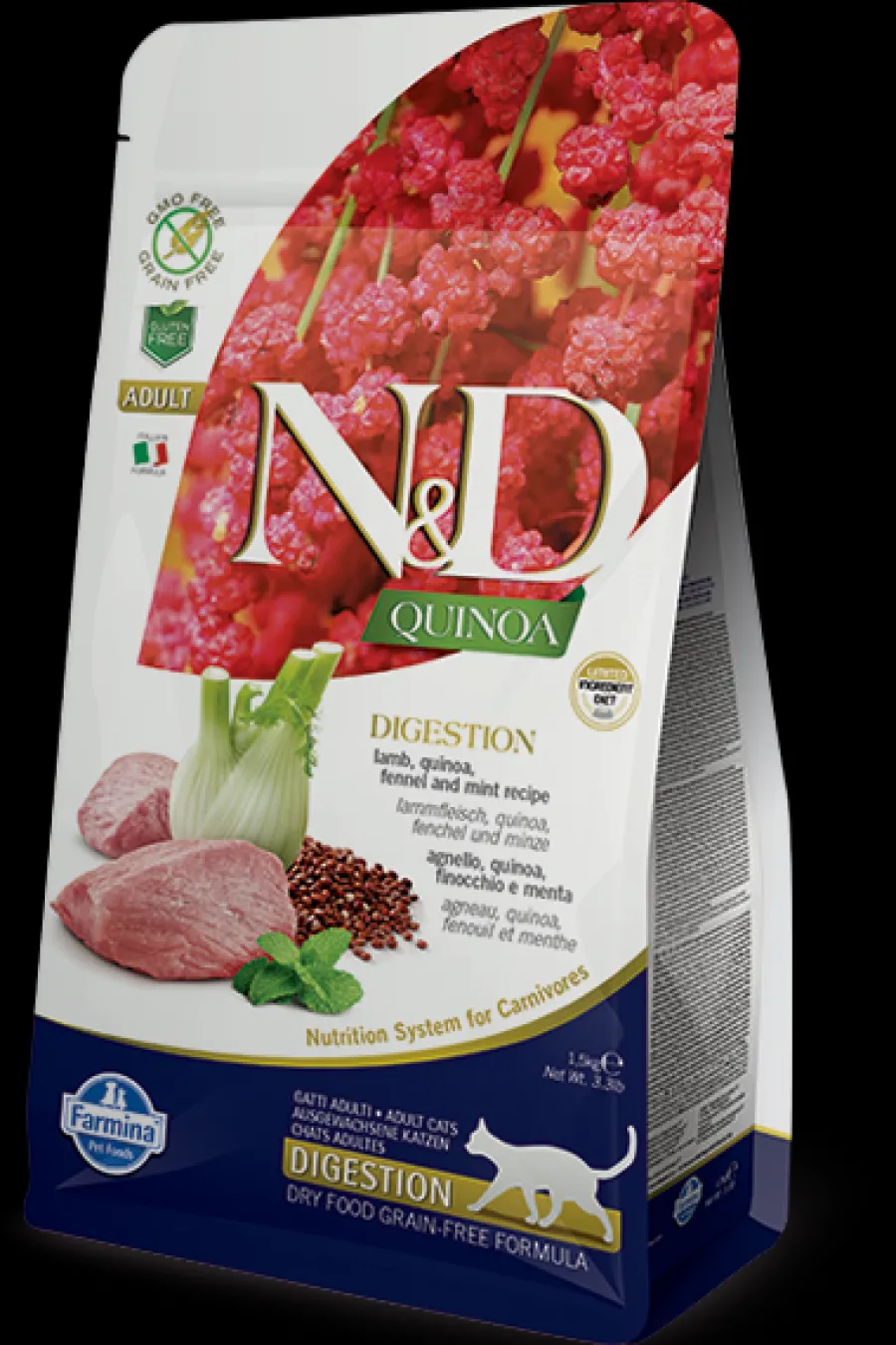 Best Sale Farmina N&D Quinoa Digestion Lamb Dry Cat Food, 3.3-lb
