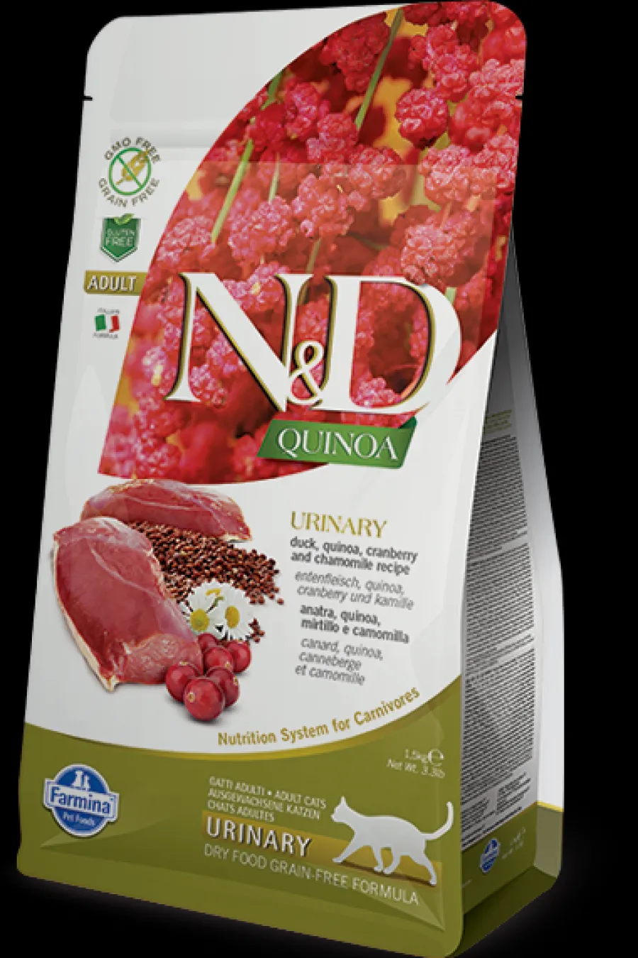 New Farmina N&D Quinoa Urinary Duck Dry Cat Food, 3.3-lb