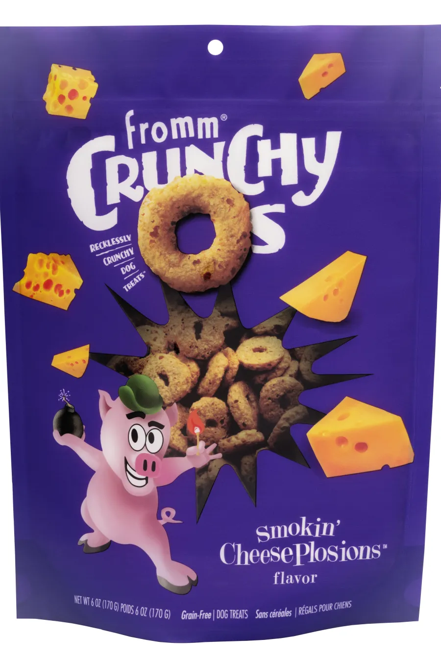 Fashion Fromm Crunchy O's Smokin' Cheeseplosions Dog Treats, 6-oz