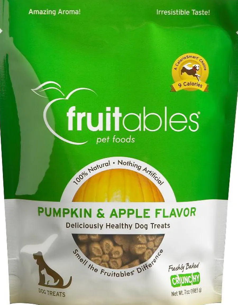 Hot Fruitables Pumpkin & Apple Flavor Crunchy Dog Treats, 7-oz