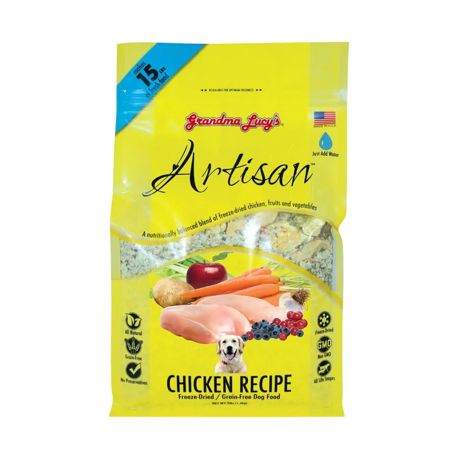 Clearance Grandma Lucy's Artisan Grain-Free Chicken Freeze-Dried Dog Food, 1-lb
