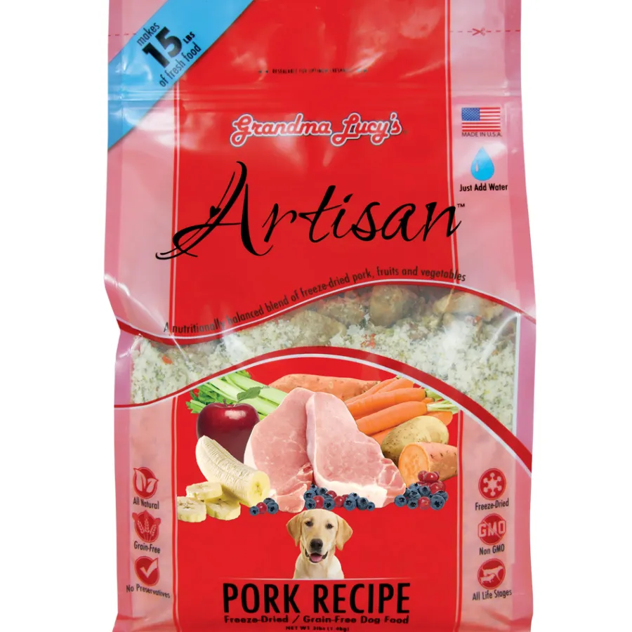 Outlet Grandma Lucy's Artisan Grain-Free Pork Freeze-Dried Dog Food, 1-lb