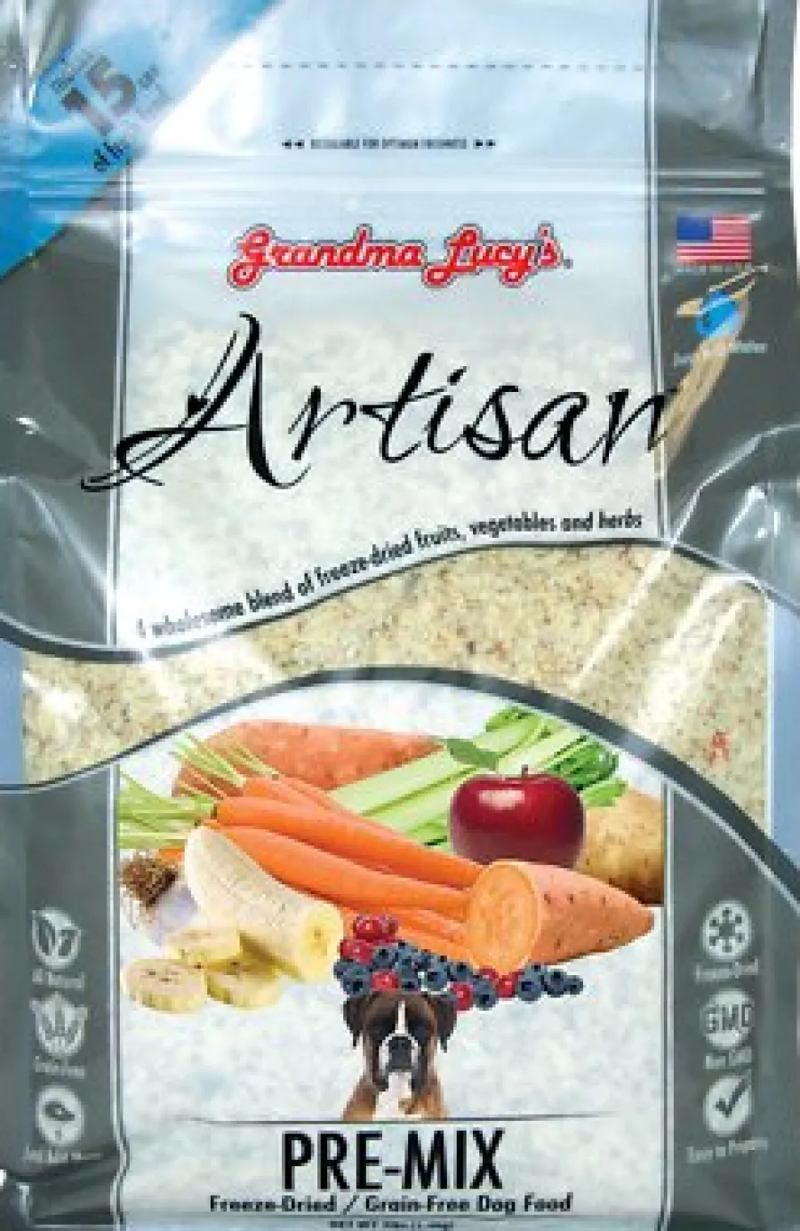 New Grandma Lucy's Artisan Grain-Free/Freeze-Dried Dog Food Pre-Mix, 3-lb