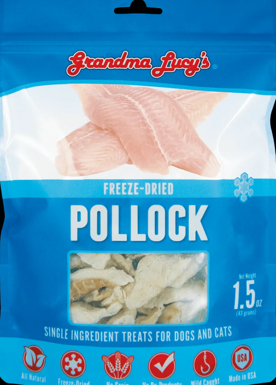 Best Grandma Lucy's Singles Pollock Freeze-Dried Dog & Cat Treats, 1.5-oz