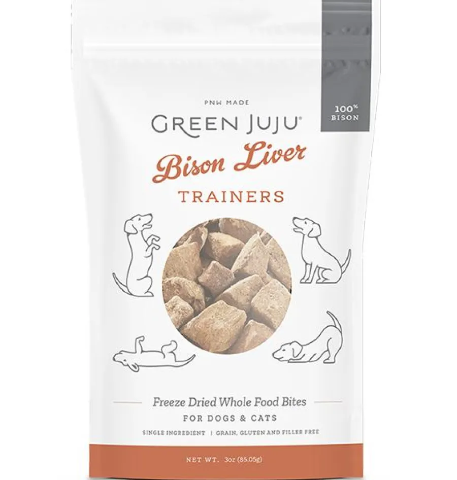 Online Green Juju Bison Liver Training Freeze-Dried Dog Treats, 3-oz
