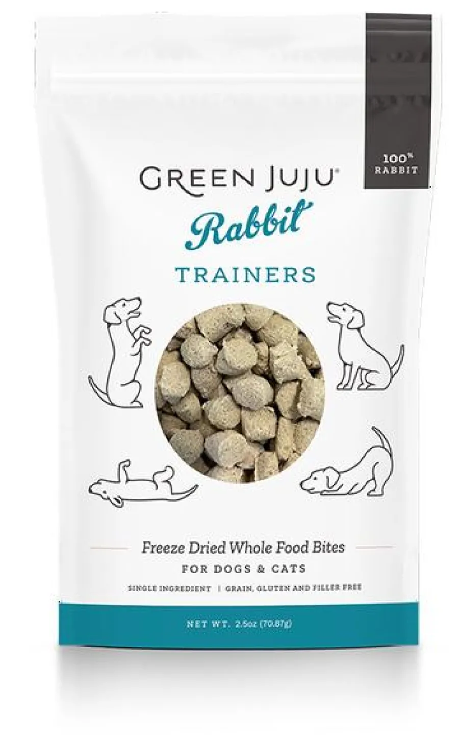 New Green Juju Rabbit Trainers Freeze-Dried Dog & Cat Treats, 2.5-oz
