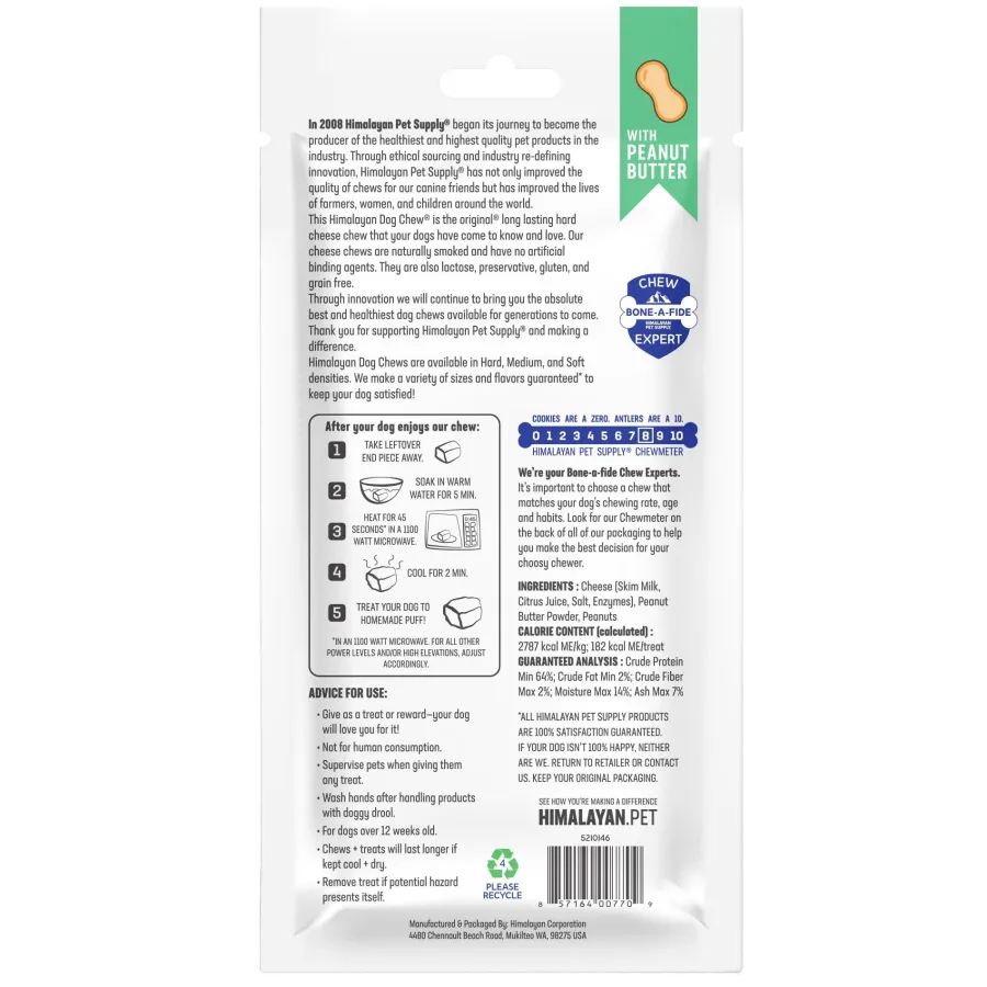 Clearance Himalayan Pet Supply Dog Chew, Peanut Butter Flavor, Medium