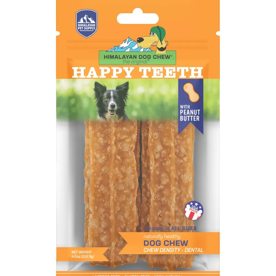 Best Himalayan Pet Supply Happy Teeth Dental Dog Chew, Peanut Butter, 2-count