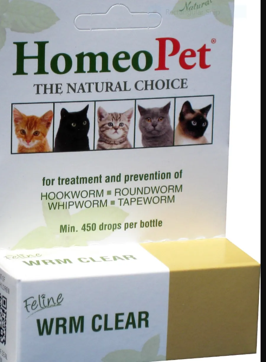 Hot HomeoPet Feline WRM Clear Cat Supplement, 450 drops