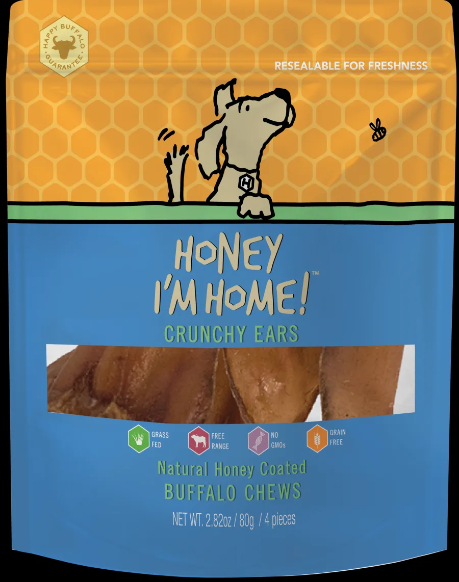 Outlet Honey I'm Home Natural Honey Coated Buffalo Crunchy Ears Dog Treats, 4-pk
