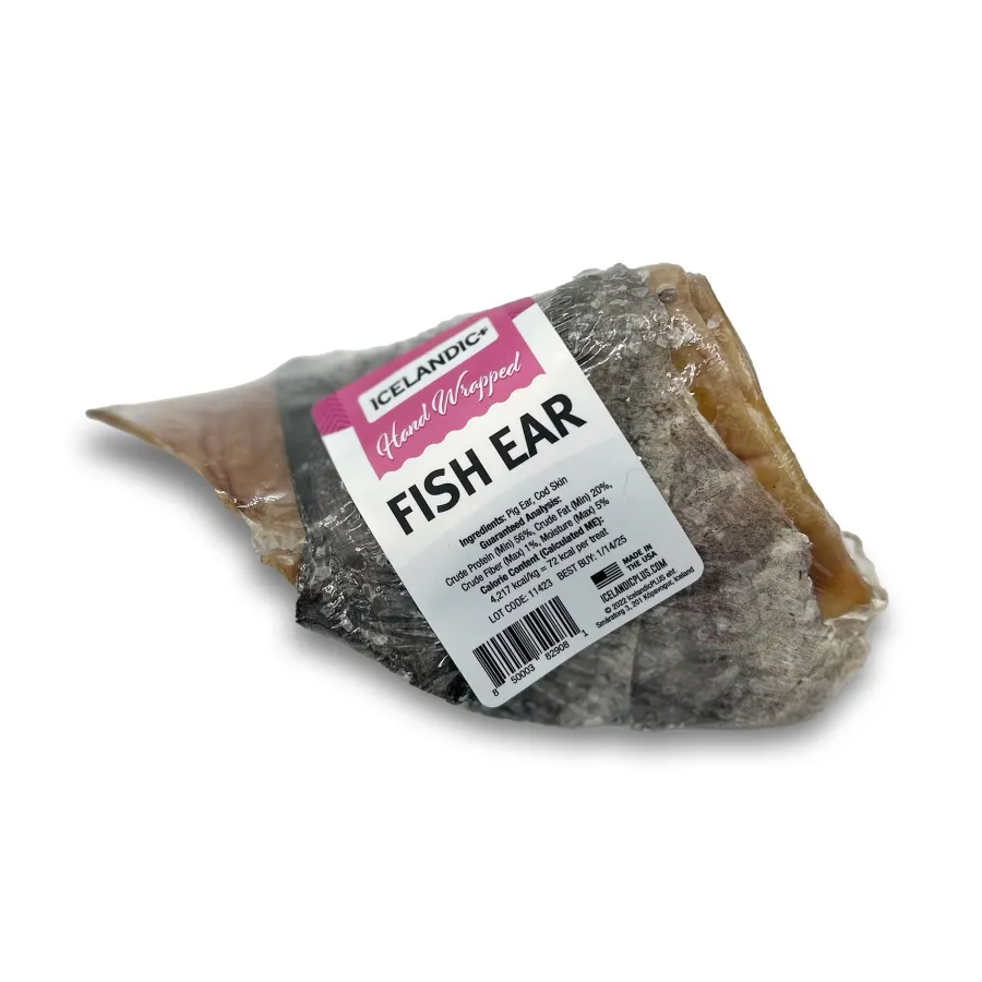 Discount Icelandic+ Hand Wrapped Fish Ear Cod Skin Wrapped Pig Ear Dog Treats, 1-count