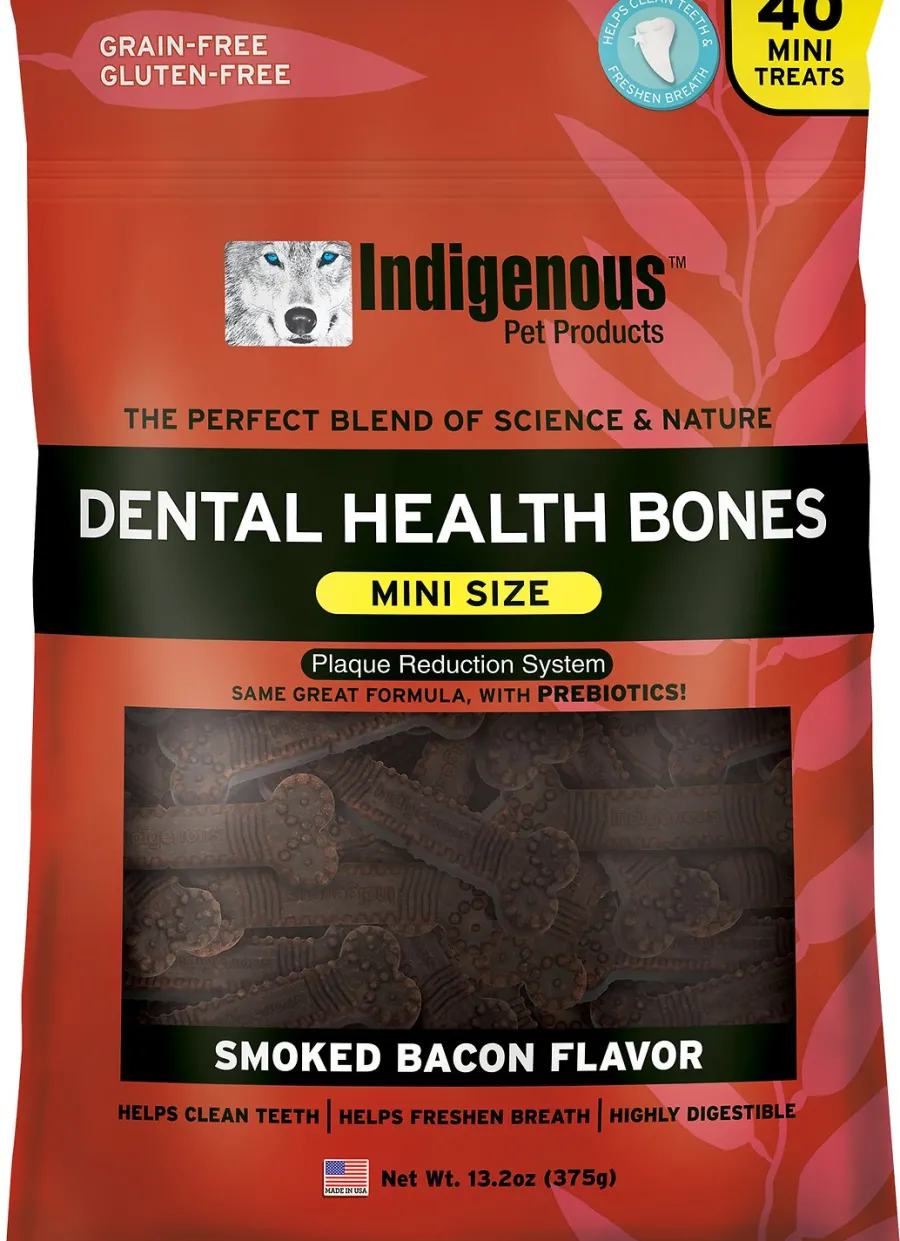Hot Indigenous Pet Indigenous Mini Smoked Bacon Flavor Dental Bones Dog Treats