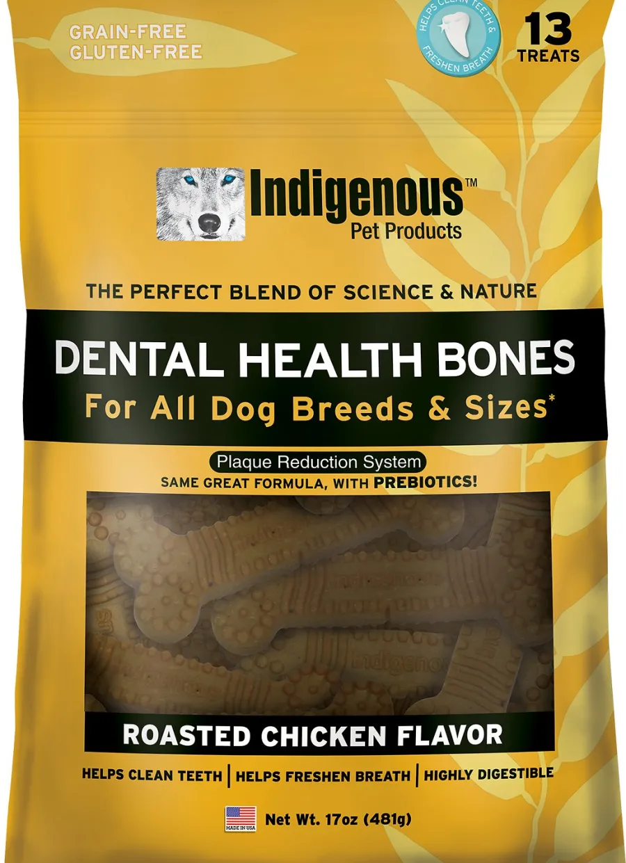 Discount Indigenous Pet Indigenous Roasted Chicken Dental Bones Dog Treats, 13-count