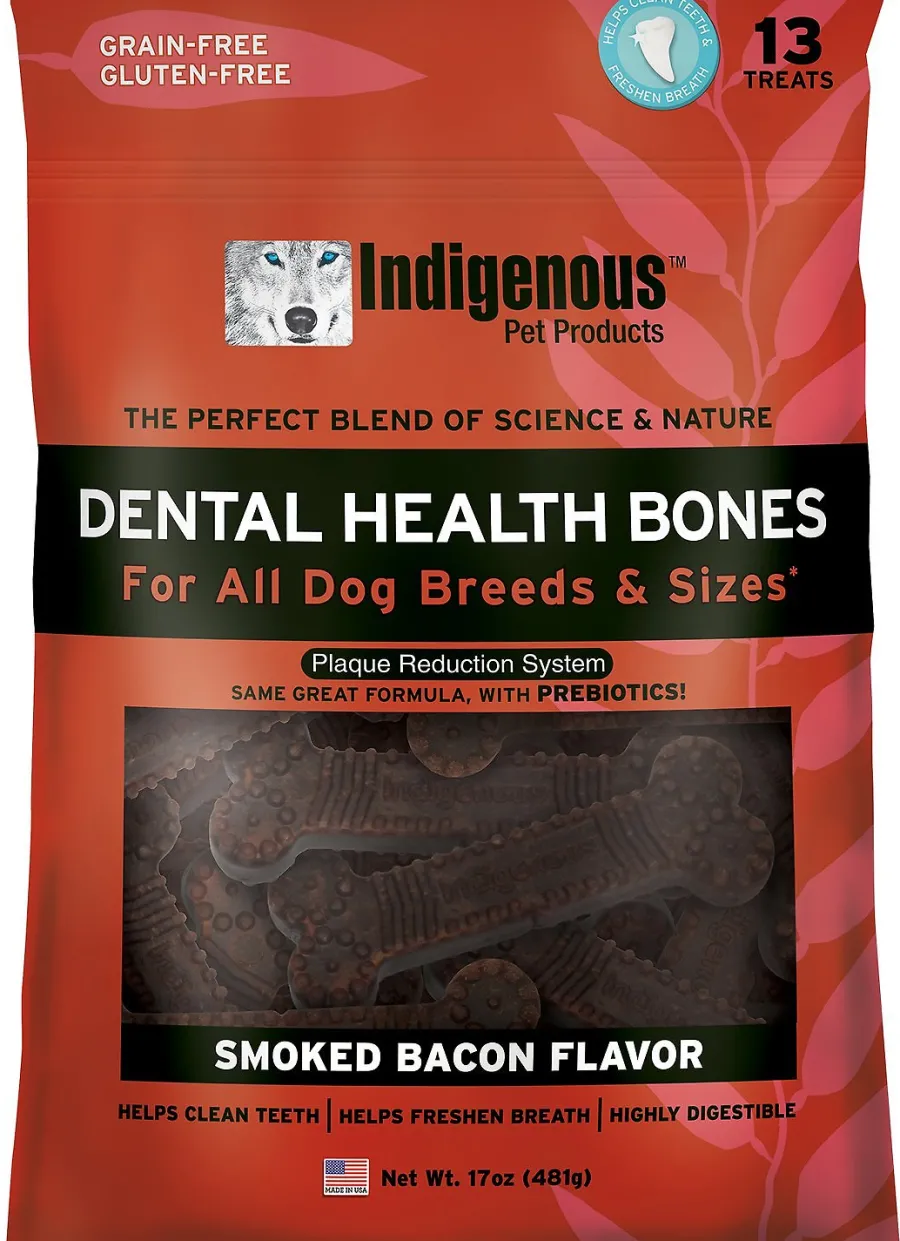 Cheap Indigenous Pet Indigenous Smoked Bacon Dental Bones Dog Treats, 13-count
