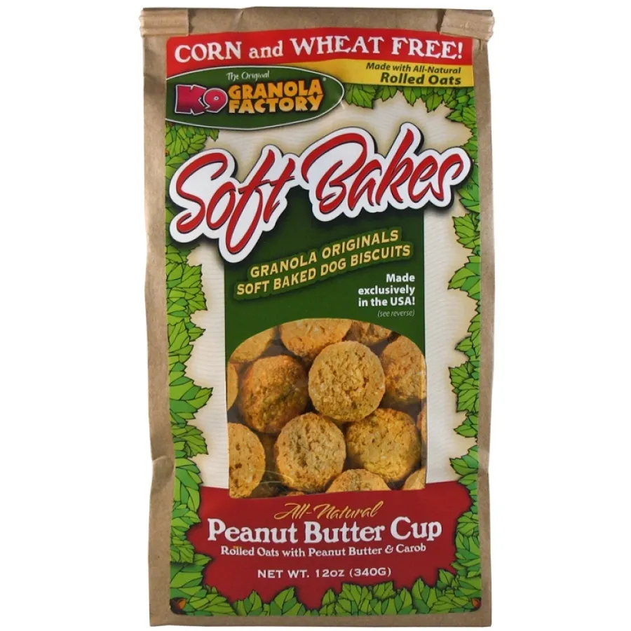 Hot K9 Granola Factory Soft Bakes Peanut Butter Cup Dog Treats, 12-oz